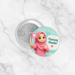 Pin Bros Motivasi Aesthetic | Pin Button Pink Hijab Girl Cute untuk Tas & Jaket